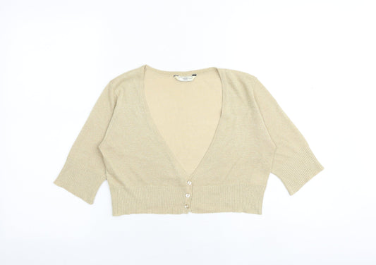 Womens UK Size L New Look Gold Cardigan Jumper