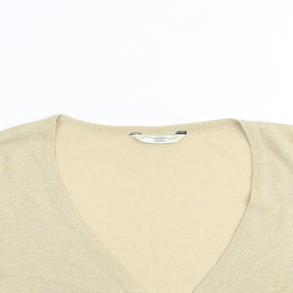 Womens UK Size L New Look Gold Cardigan Jumper