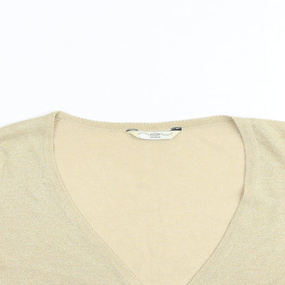 Womens UK Size L New Look Gold Cardigan Jumper