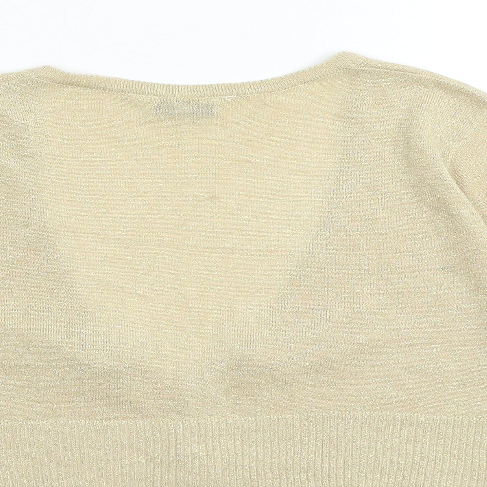 Womens UK Size L New Look Gold Cardigan Jumper