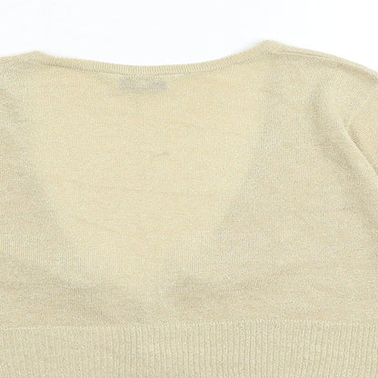 Womens UK Size L New Look Gold Cardigan Jumper