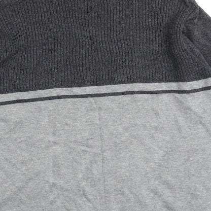 Canada Mens Grey Mock Neck Cotton Pullover Jumper Size M Long Sleeve