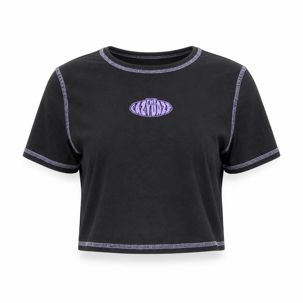 Womens UK Size XS H&M Grey Cropped T-Shirt