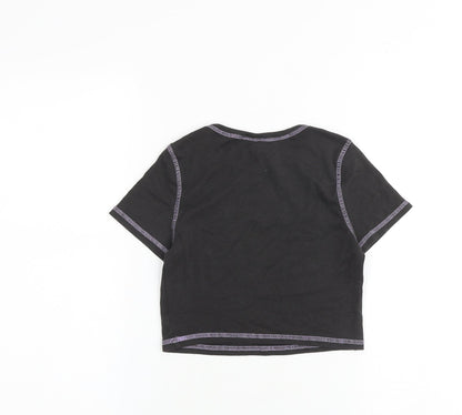 Womens UK Size XS H&M Grey Cropped T-Shirt
