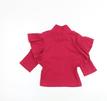 Womens UK Size S Zara Pink Cropped Blouse