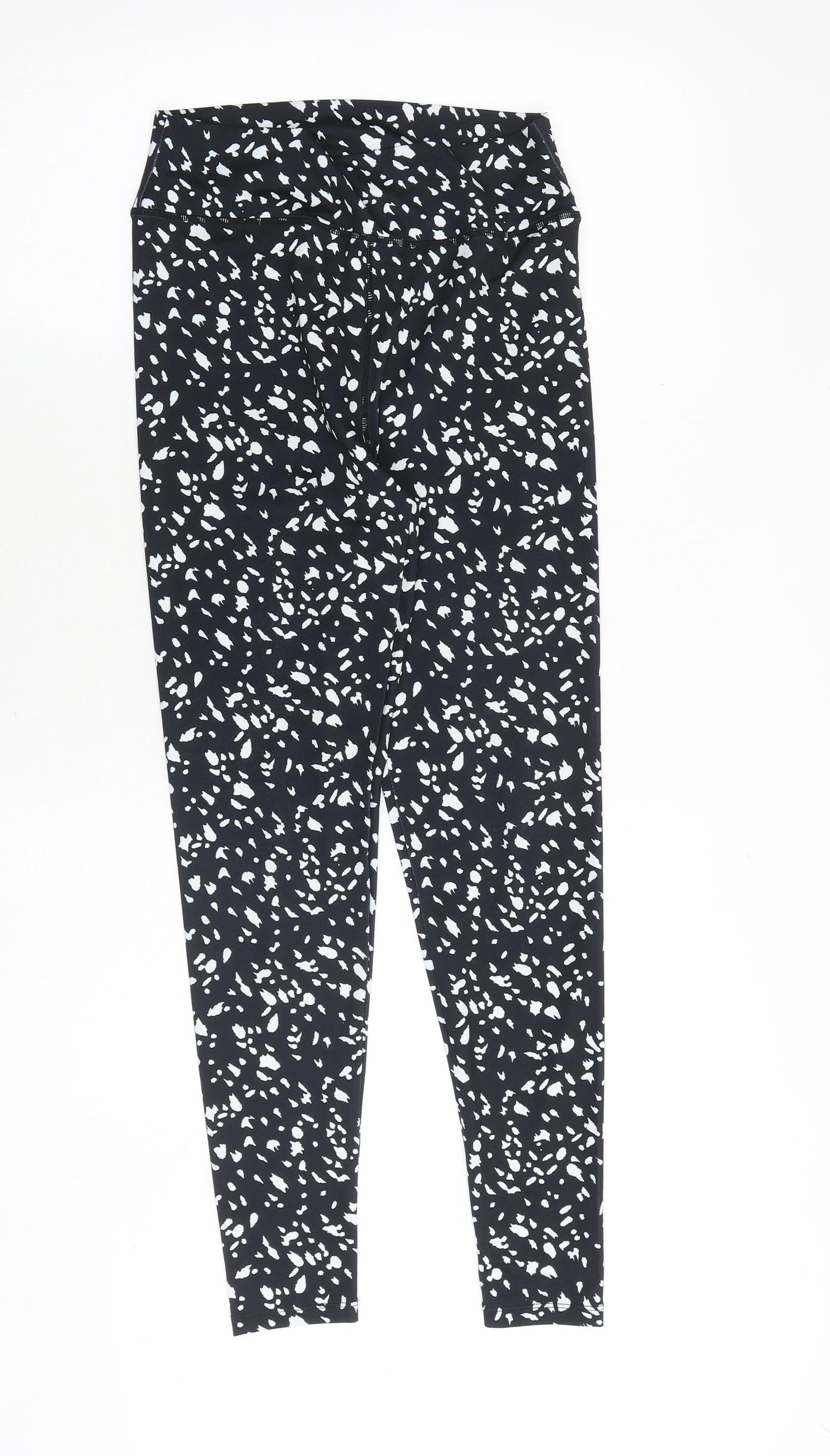 Miss Selfridge Womens Black Geometric Polyester Carrot Leggings Size S