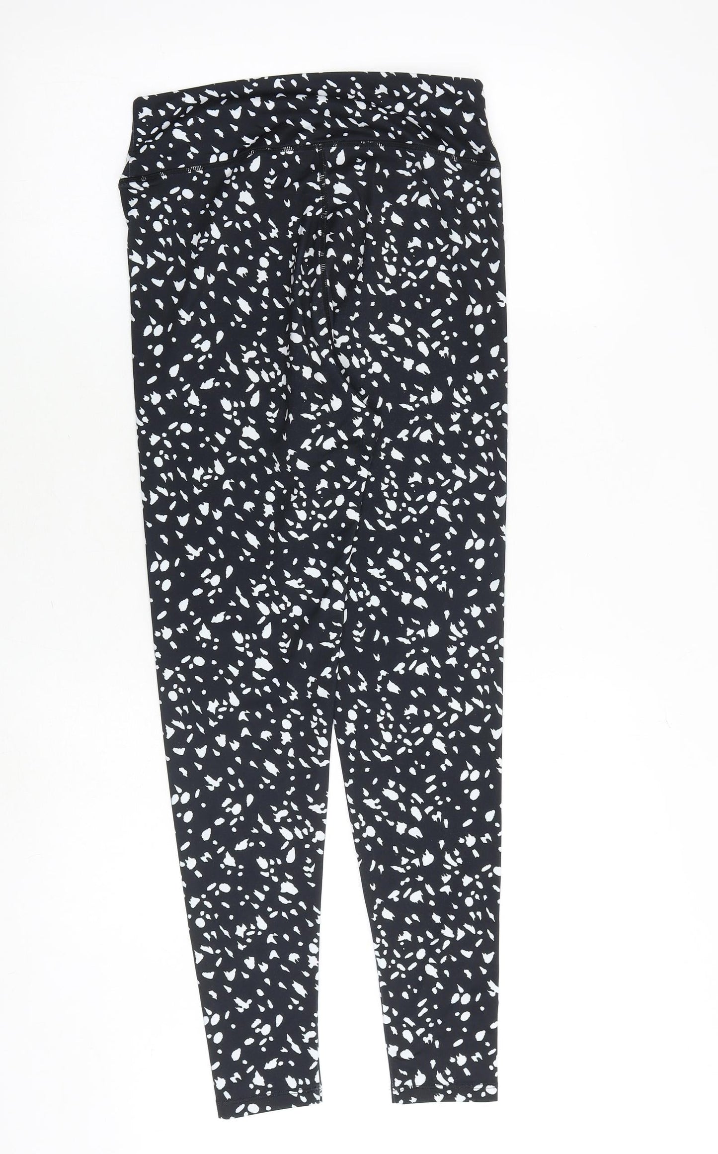 Miss Selfridge Womens Black Geometric Polyester Carrot Leggings Size S