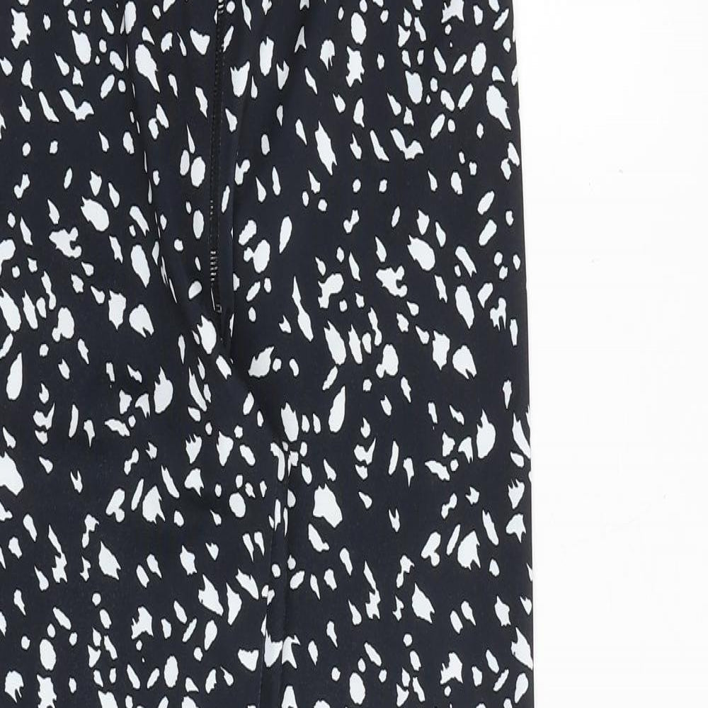 Miss Selfridge Womens Black Geometric Polyester Carrot Leggings Size S