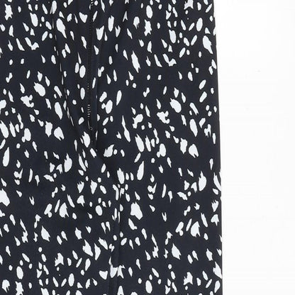 Miss Selfridge Womens Black Geometric Polyester Carrot Leggings Size S