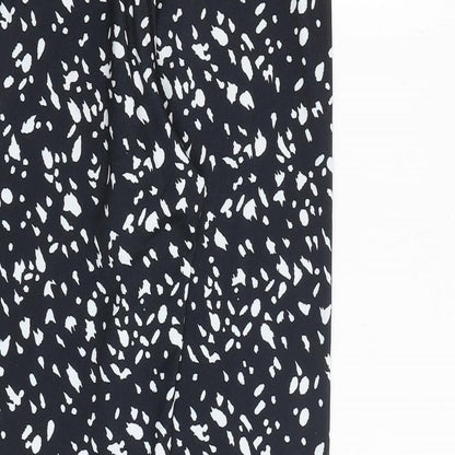 Miss Selfridge Womens Black Geometric Polyester Carrot Leggings Size S