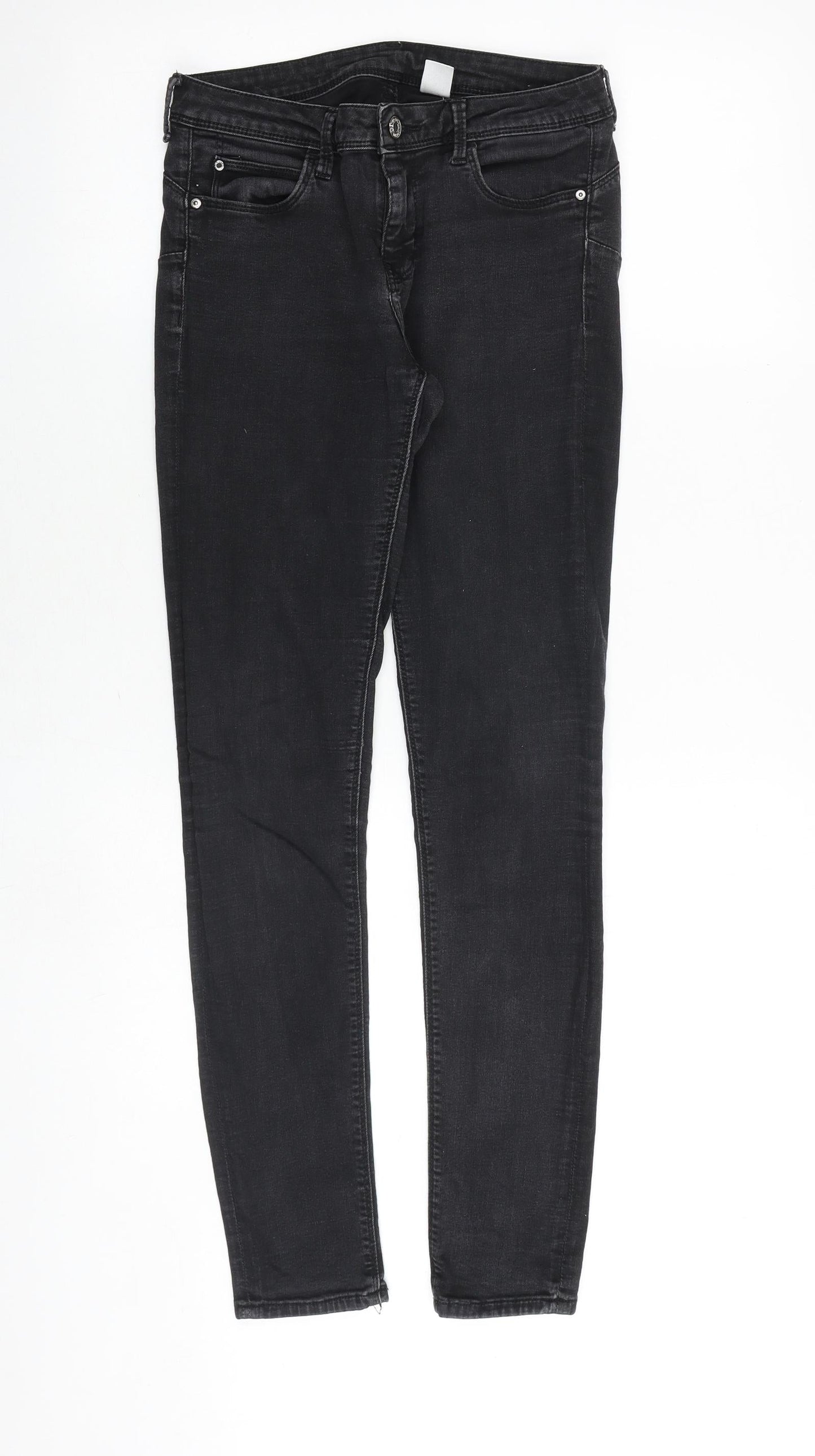 Womens UK Size 28 in H&M Slim Fit Skinny Black Jeans
