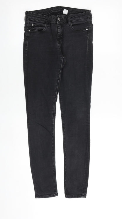 Womens UK Size 28 in H&M Slim Fit Skinny Black Jeans