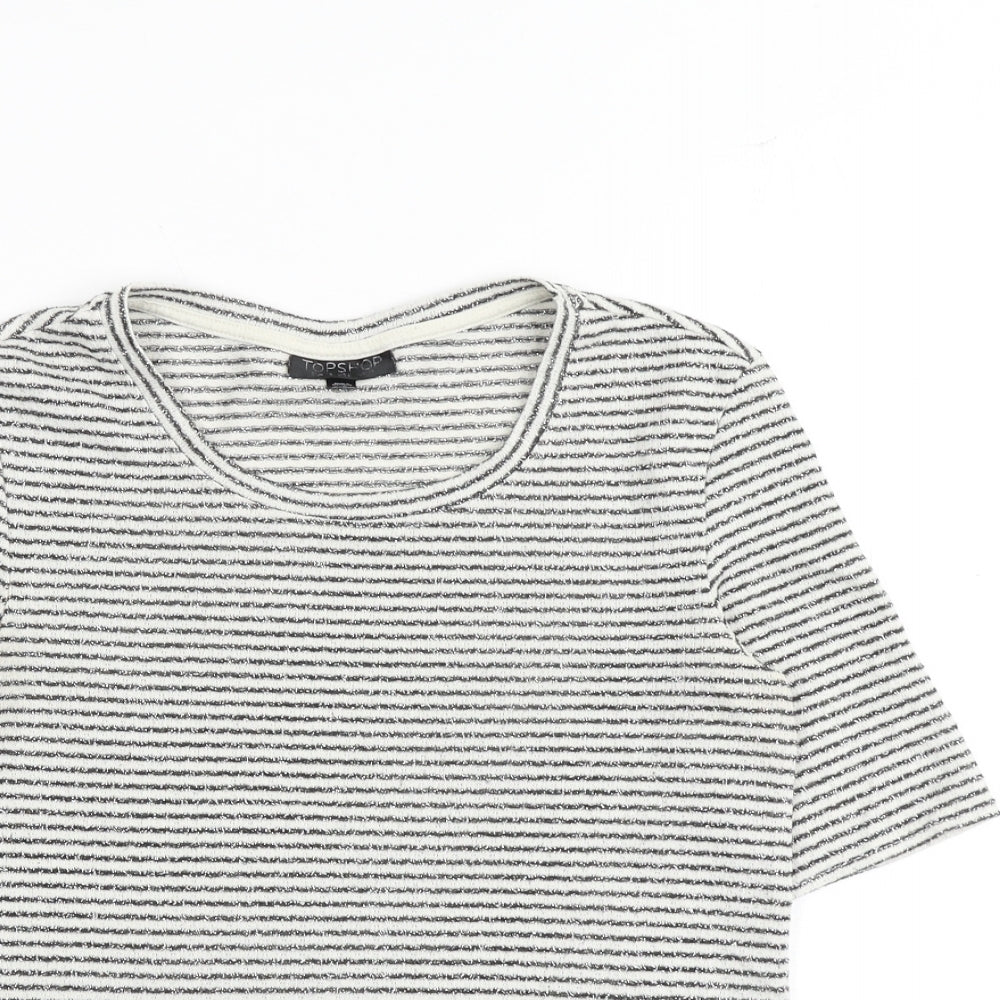 Womens UK Size 10 Topshop Multicoloured Basic T-Shirt