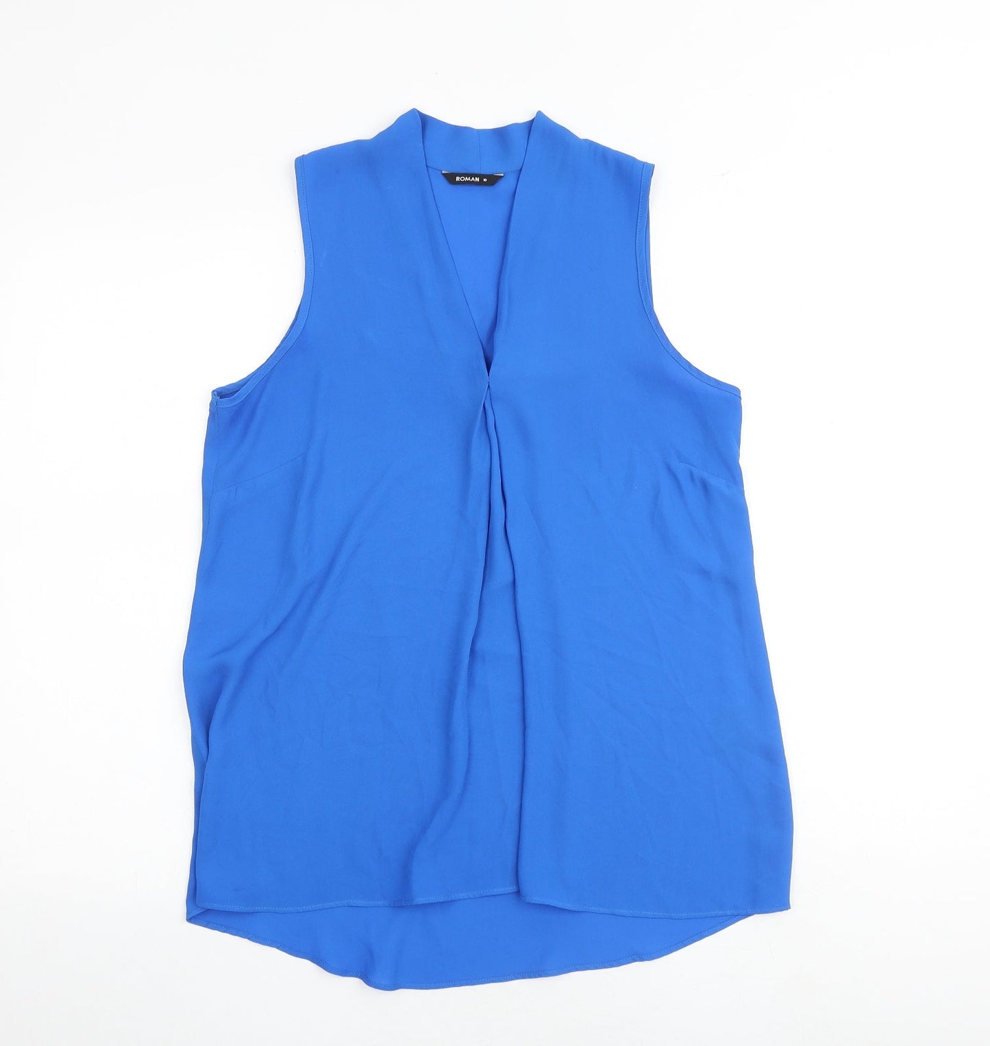 Womens UK Size 10 Roman Blue Basic Tank