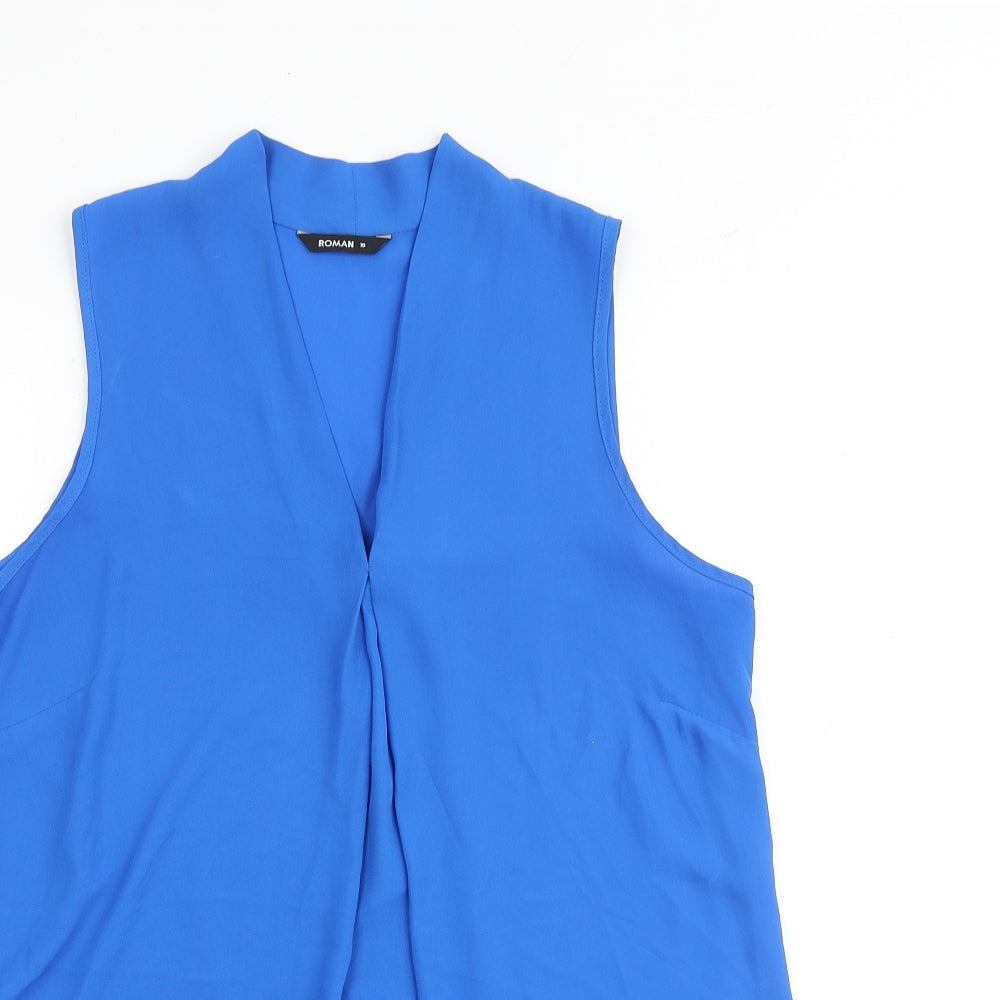 Womens UK Size 10 Roman Blue Basic Tank