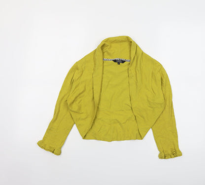 Womens UK Size 12 Star Yellow Cardigan Jumper