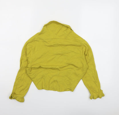 Womens UK Size 12 Star Yellow Cardigan Jumper