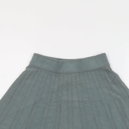 H&M Womens Green Viscose Pleated Skirt Size XS