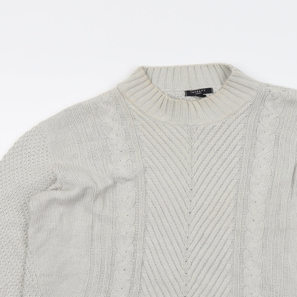 Womens UK Size L Therapy Grey Pullover Jumper