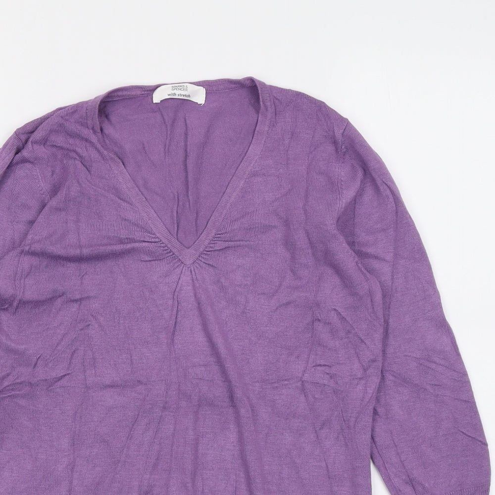 Womens UK Size 10 Marks and Spencer Purple Pullover Jumper