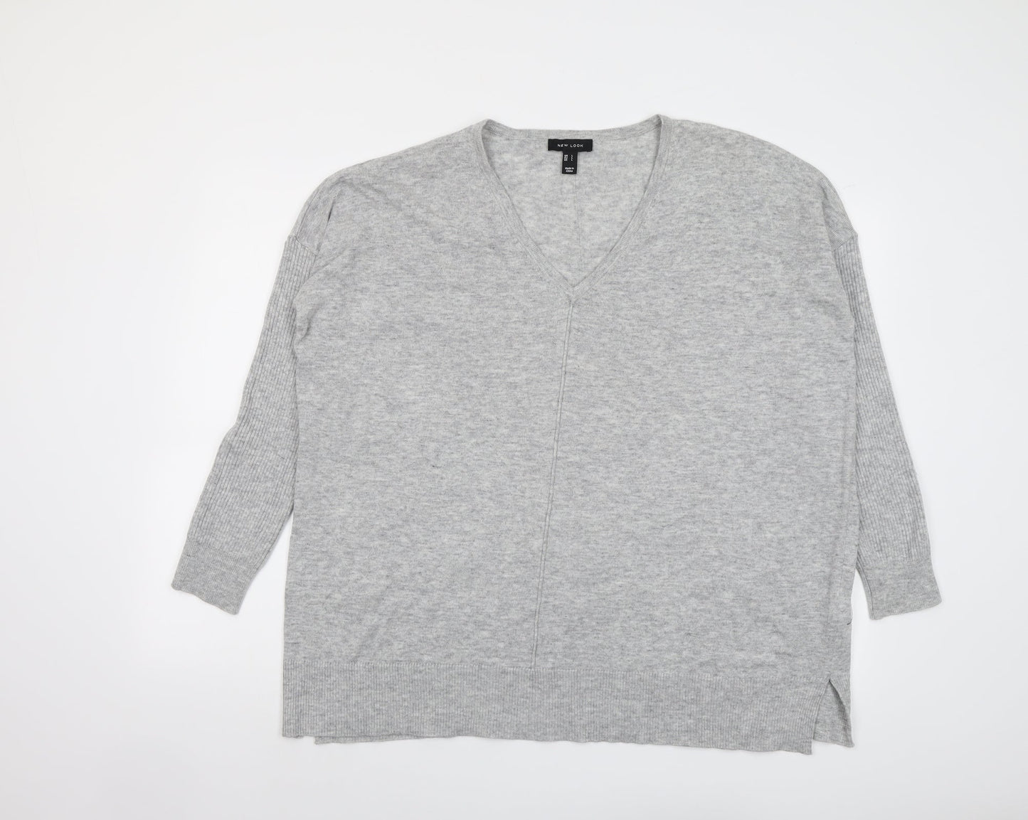 Womens UK Size L New Look Grey Pullover Jumper