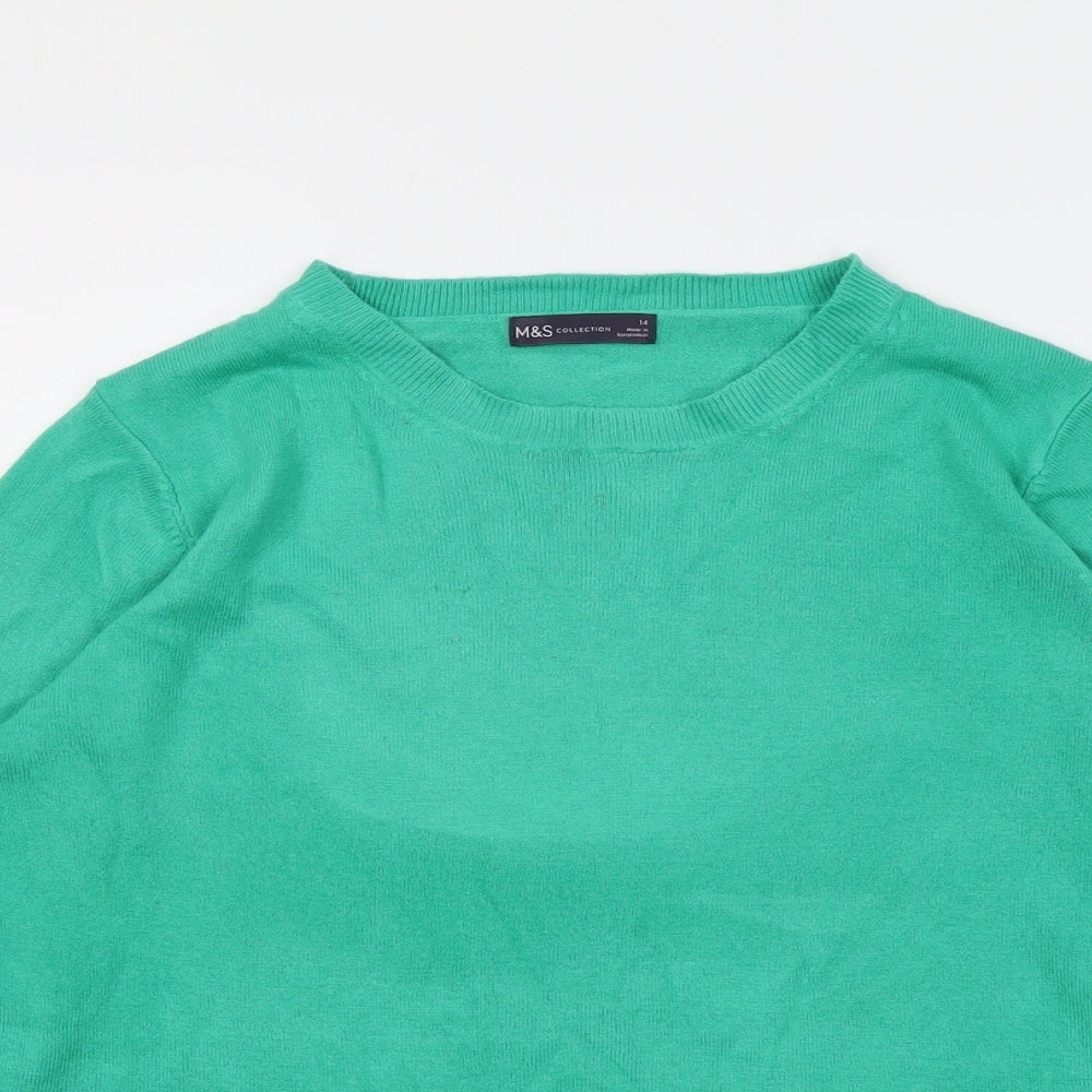Womens UK Size 14 Marks and Spencer Green Pullover Jumper