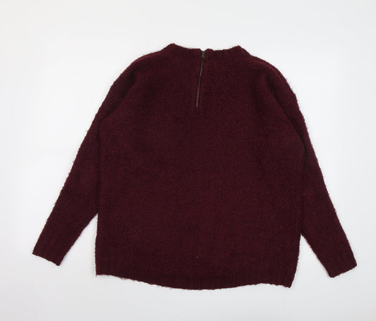 Indigo Womens Purple Round Neck Acrylic Pullover Jumper Size 14