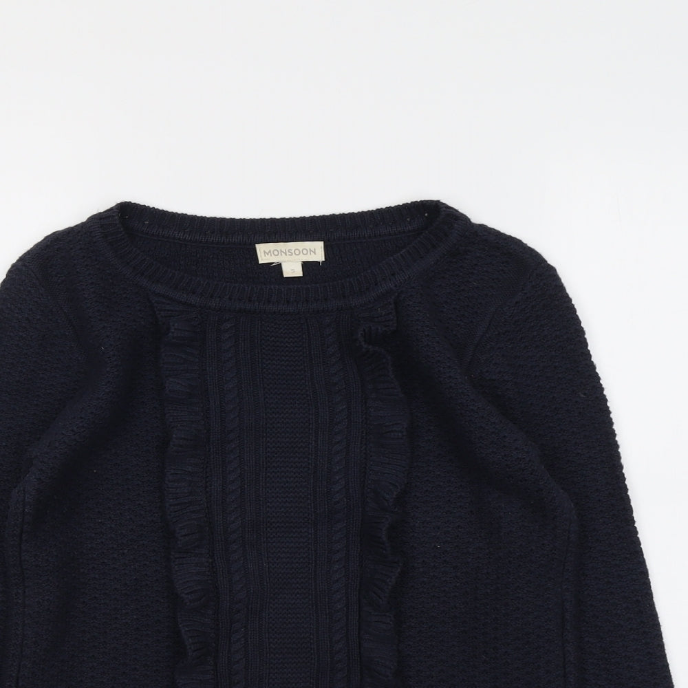 Womens UK Size S Monsoon Blue Pullover Jumper