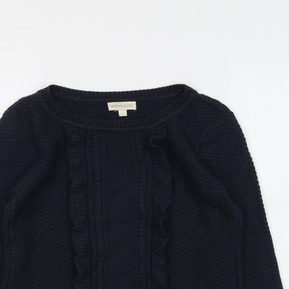 Womens UK Size S Monsoon Blue Pullover Jumper