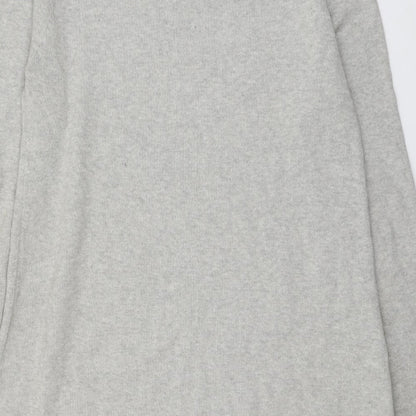 Escales Womens Grey Cotton Jumper Dress Size XL Round Neck Pullover