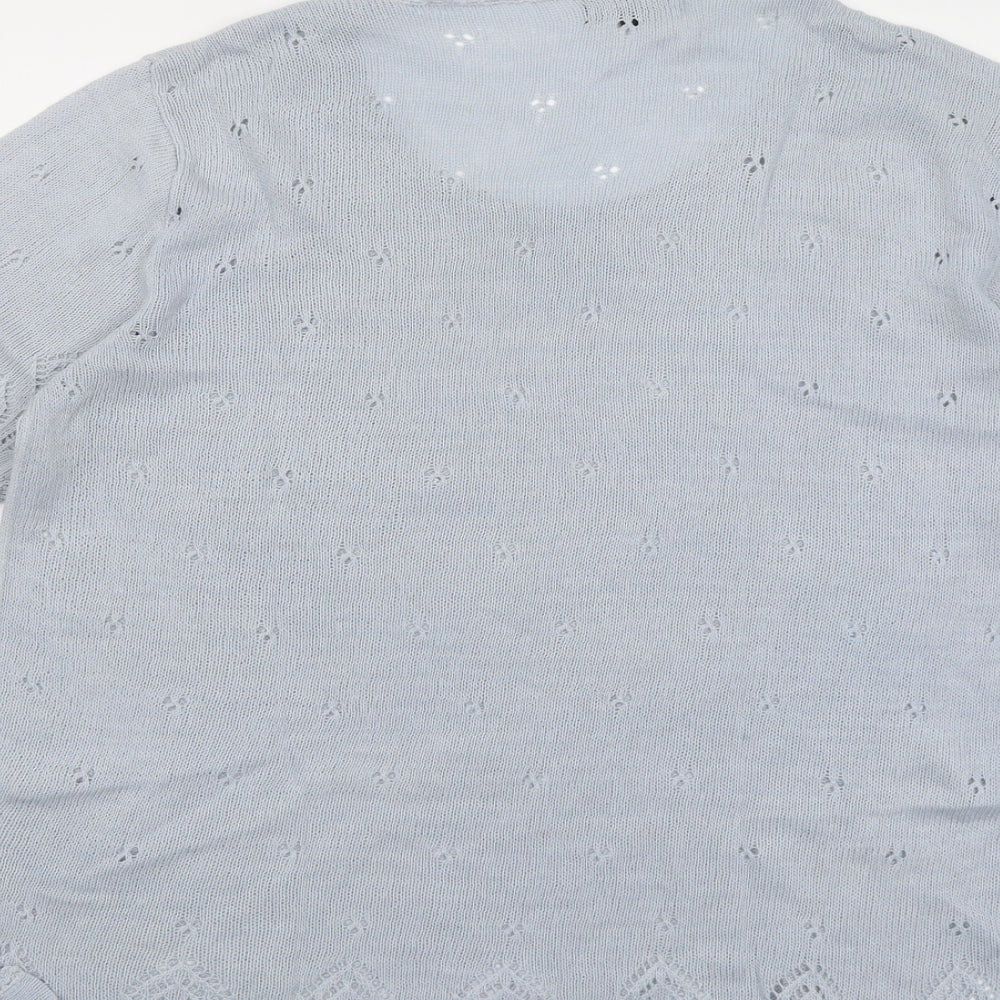 Tiana Womens Blue Round Neck Acrylic Pullover Jumper Size L