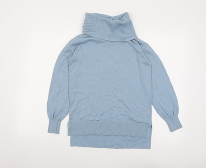 LOFT Womens Blue Roll Neck Acrylic Pullover Jumper Size XS