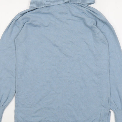 LOFT Womens Blue Roll Neck Acrylic Pullover Jumper Size XS