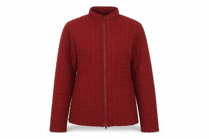Jack Murphy Womens Red Quilted Jacket Size 10 Zip - Textured