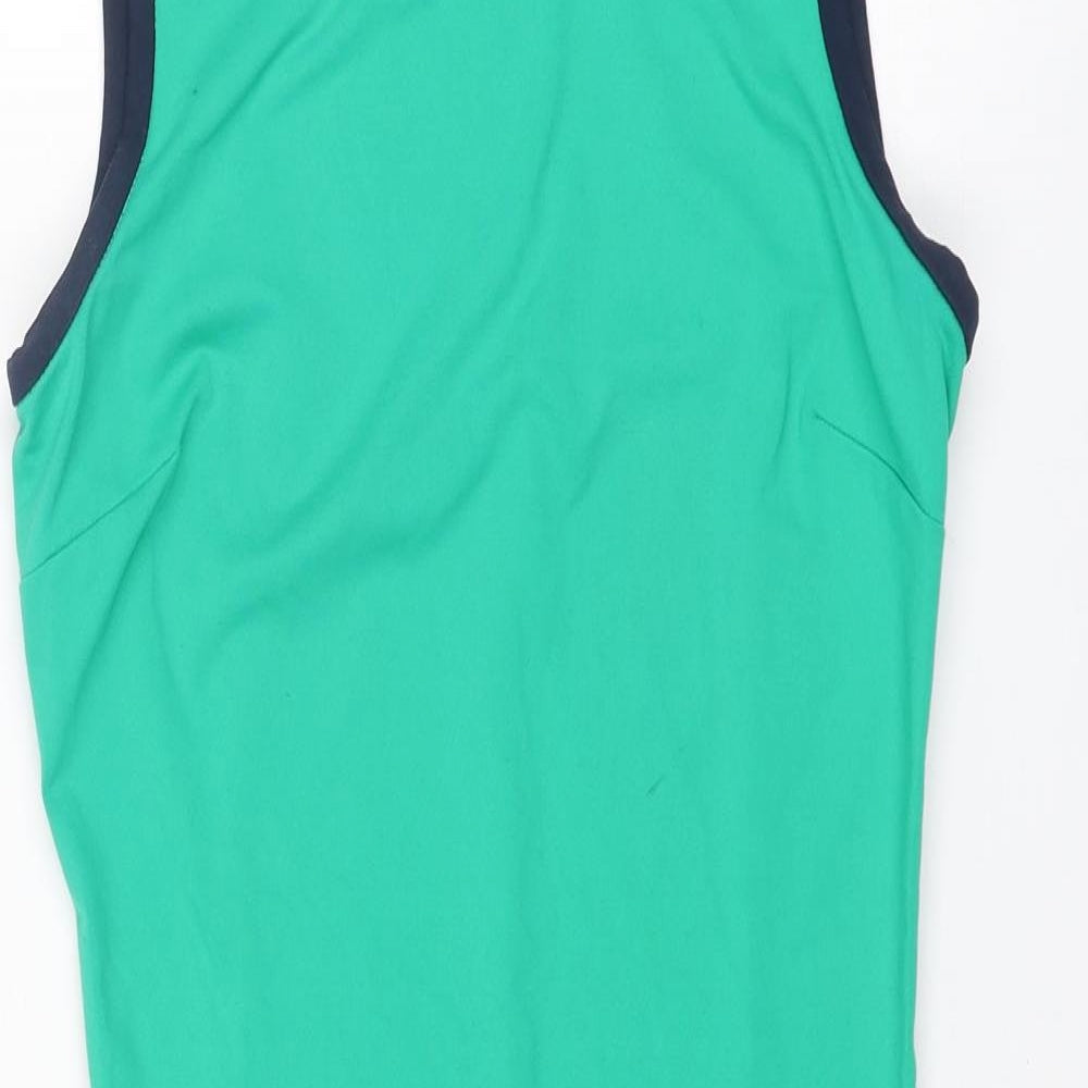 Cynthia Rowley Womens Green Geometric Nylon Shift Size XS Round Neck Pullover