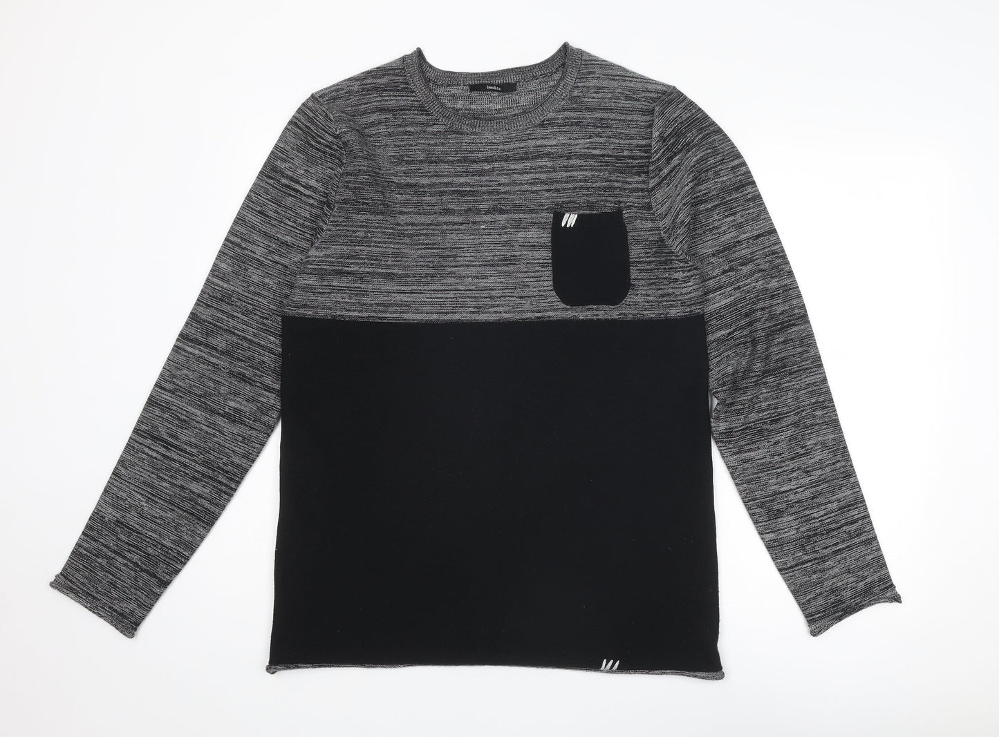Enos&Co. Mens Black Round Neck Viscose Pullover Jumper Size XL Long Sleeve
