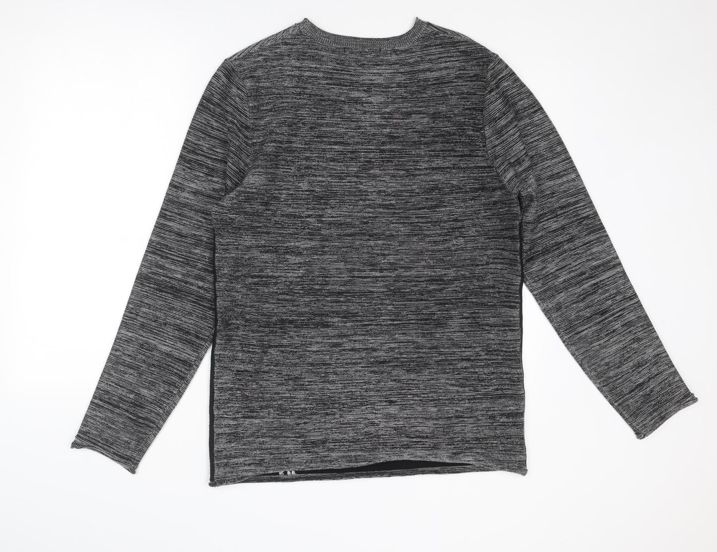 Enos&Co. Mens Black Round Neck Viscose Pullover Jumper Size XL Long Sleeve