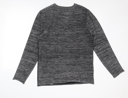 Enos&Co. Mens Black Round Neck Viscose Pullover Jumper Size XL Long Sleeve