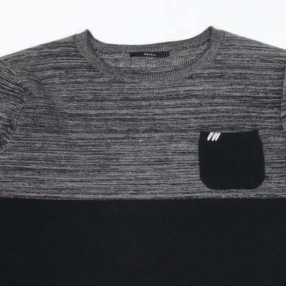 Enos&Co. Mens Black Round Neck Viscose Pullover Jumper Size XL Long Sleeve