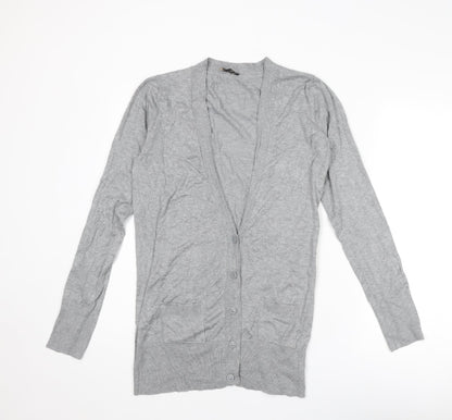 Womens UK Size 12 Topshop Grey Cardigan Jumper