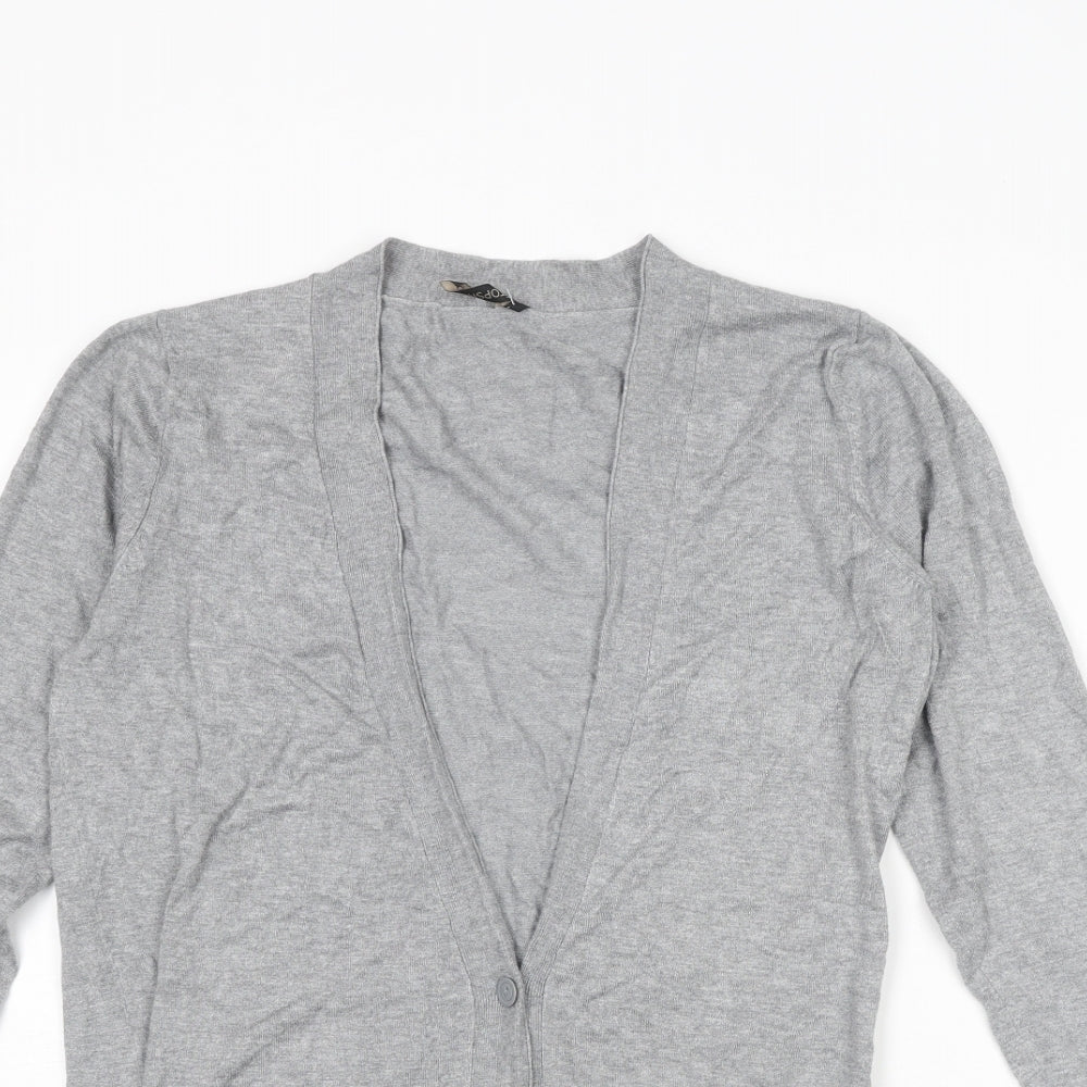Womens UK Size 12 Topshop Grey Cardigan Jumper
