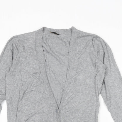 Womens UK Size 12 Topshop Grey Cardigan Jumper