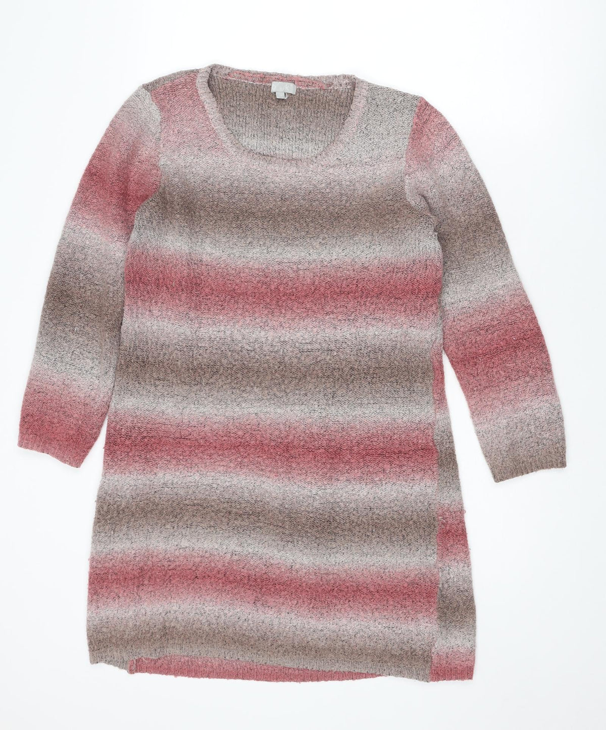 BNK Womens Multicoloured Round Neck Striped Acrylic Pullover Jumper Size 12