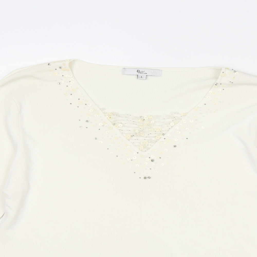 Womens UK Size L Klass Ivory Pullover Jumper