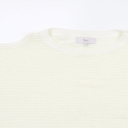 NEXT Womens Ivory Round Neck Acrylic Vest Jumper Size 16 - Cold Shoulder