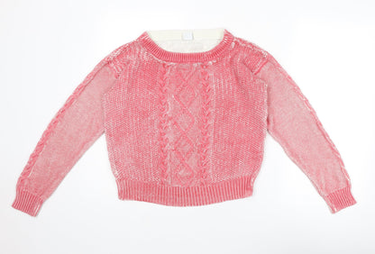 Womens UK Size L VERO MODA Pink Pullover Jumper