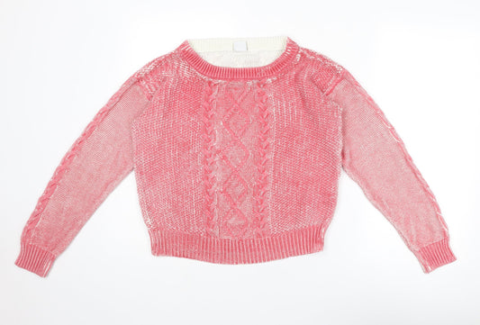 Womens UK Size L VERO MODA Pink Pullover Jumper