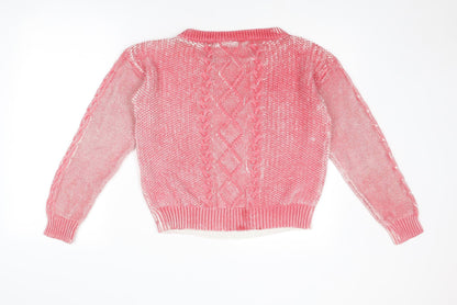 Womens UK Size L VERO MODA Pink Pullover Jumper