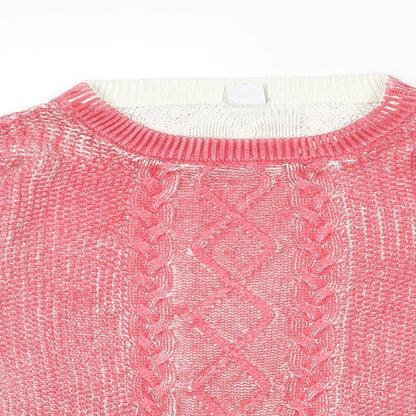 Womens UK Size L VERO MODA Pink Pullover Jumper