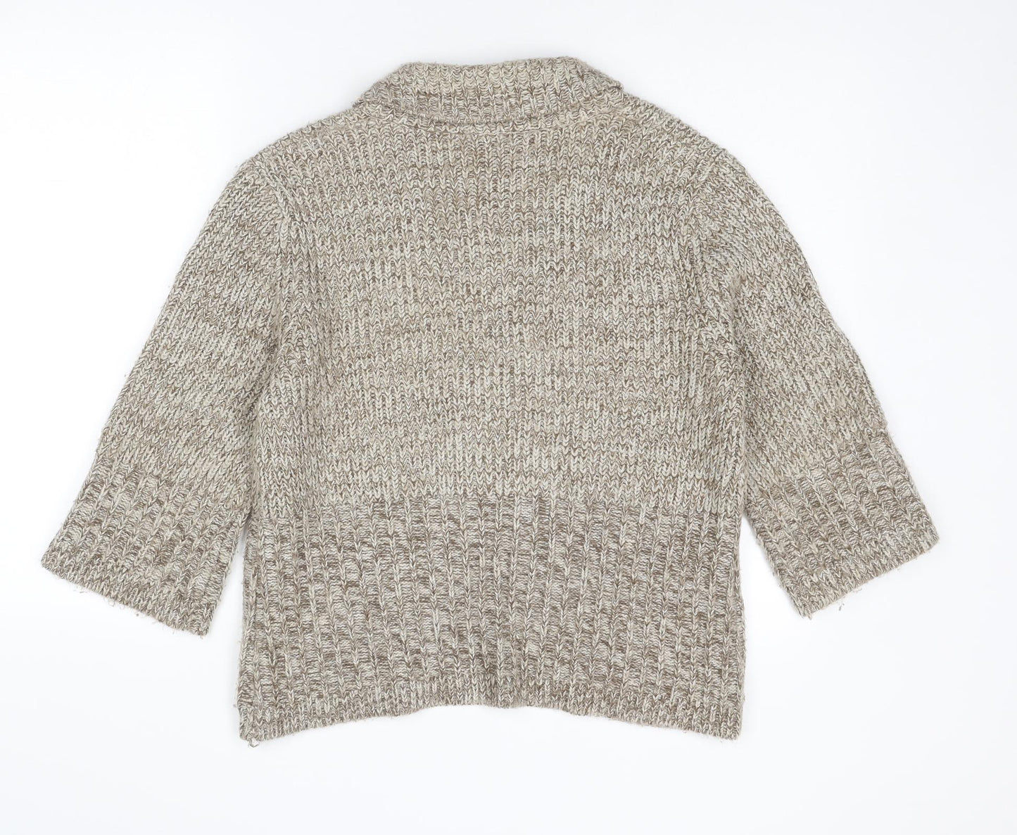 Womens UK Size 14 Casual Club Beige Cardigan Jumper